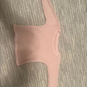 Kids Long Sleeve Ribbed Top - Pink (3-6 months)